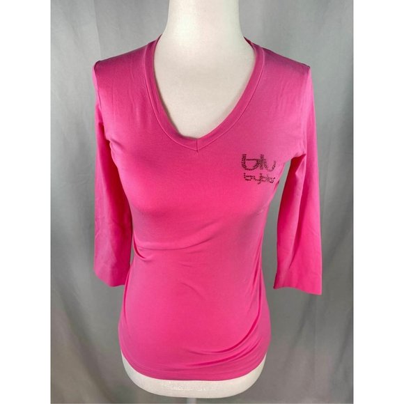 Blu Byblos Blu pink long sleeve with rhinestones top - Picture 6 of 7